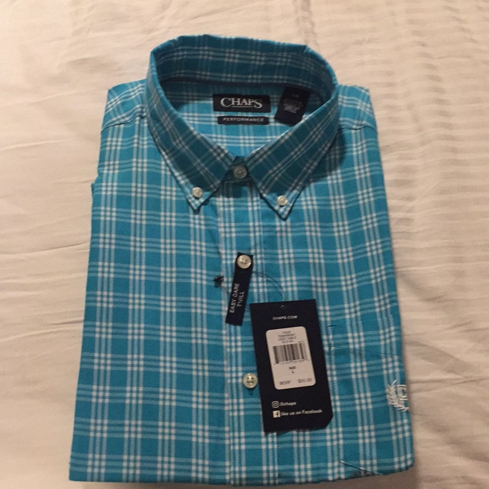 Chaps performance button down long sleeve shirt
